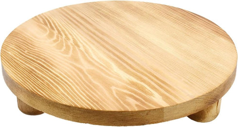 Wooden Plant Stands, 10 Inch Diameter Round Wooden Risers, Pedestal Stools for Plants