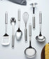 Berglander 8 Piece Cooking Utensil Set, Stainless Steel Kitchen Tools with Stand, Includes Slotted Turner, Ladle