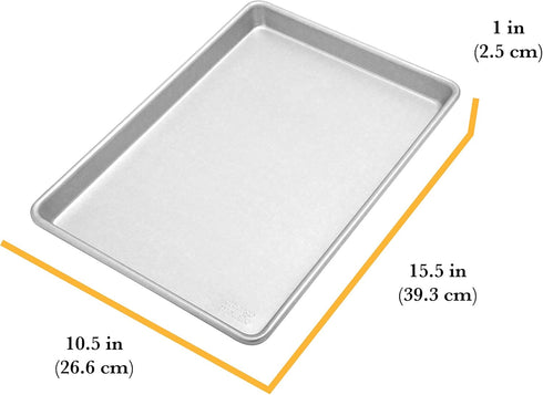 Chicago Metallic Commercial II True Jelly Roll Pan - Uncoated, 15-Inch by 10-Inch for Jelly Rolls and More