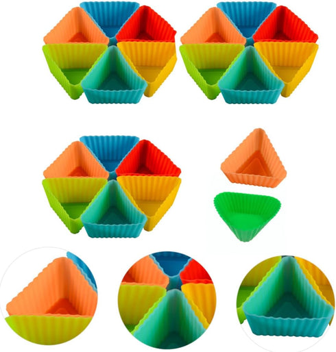 20pcs Triangle Muffin Cup Cupcake Liners, Silicone Cake Molds for Baking Mini Triangle Molds