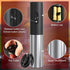 DTB electric wine bottle opener, rechargeable electric wine opener, red wine gift automatic wine bottle opener with aluminum foil cutter (Battery Type Stainless Steel)