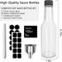 12 5 oz/ 150 ml pcs Hot Sauce Glass Bottles with Leak Proof Screw Cap,Orifice Reducer Dripper Insert, Clear Oil Bottle