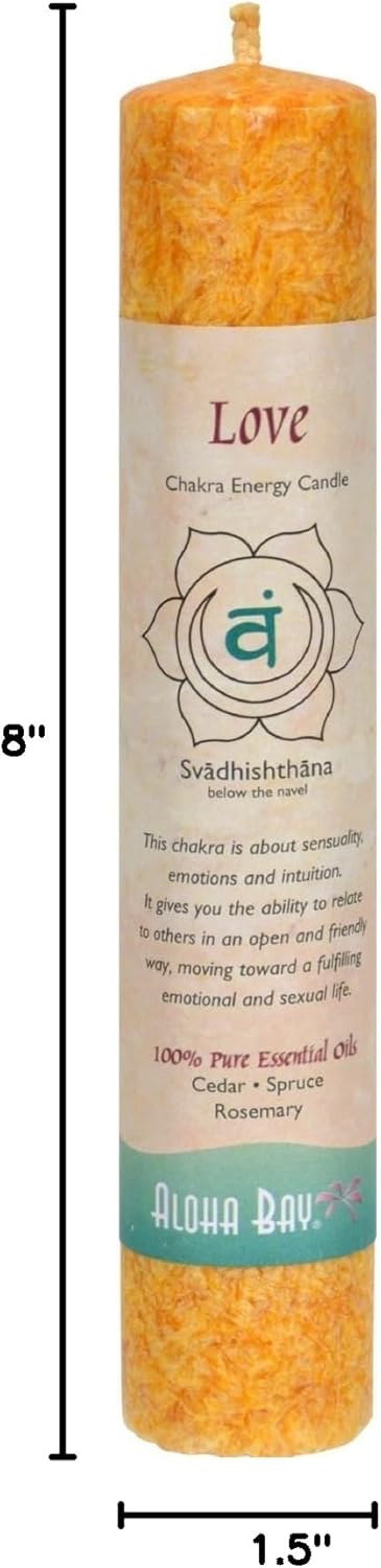 Aloha Bay Chakra Pillar Candle, Love Candle