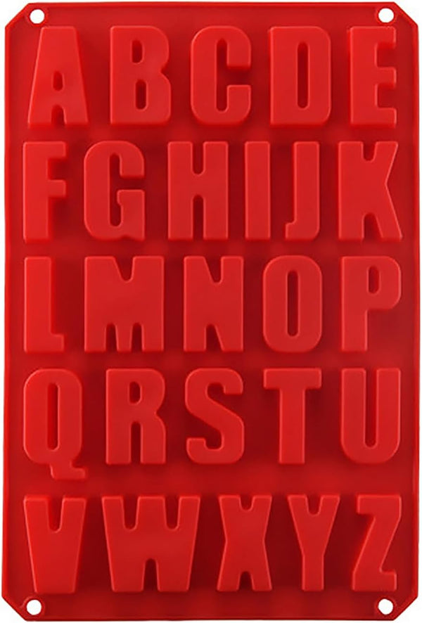 Silicone Letter Cake Mold, BPA Free, Non-Stick Chocolate Mold, Soft and Easy to Release, Red Mold for Cake Baking