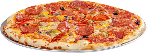 Restaurantware Met Lux 18 Inch Commercial Pizza Pan, Heavy-Duty Aluminum Round Baking Tray for Pizzas