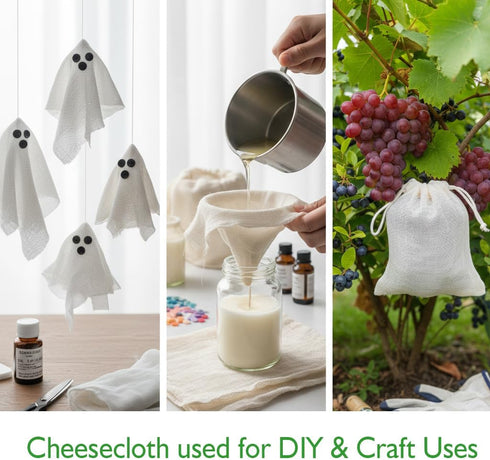 6 100 20x20 Inches Urban Villa Pcs Cheese Cloths | Grade Cheesecloth for Straining Cheese | Unbleached Muslin Cloth
