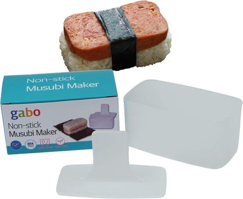 GABO Non Stick Musubi Maker, Press Mold, Certified Safety, Non Toxic, BPA Free, White