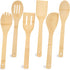 HANSGO 6PCS Bamboo Cooking Utensils Set, Spatula Spoons for Home Kitchen, Housewarming Gift