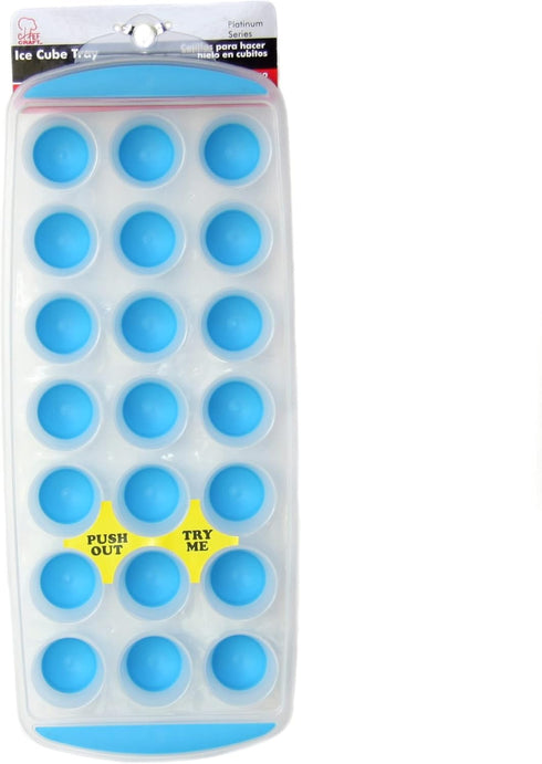 Chef Craft Select Plastic Ice Cube Tray, 11 inch, Yields 21 Cubes, Color May Vary