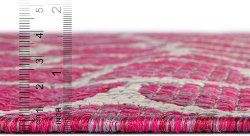 Unique Loom Outdoor Safari Collection Area Rug - Giraffe Design (2' x 3' Rectangle, Magenta/Ivory)