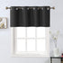 Home Queen Grommet Blackout Curtain Valance Window Topper, Short Cafe Valence, 54 W X 18 L Inch, Black