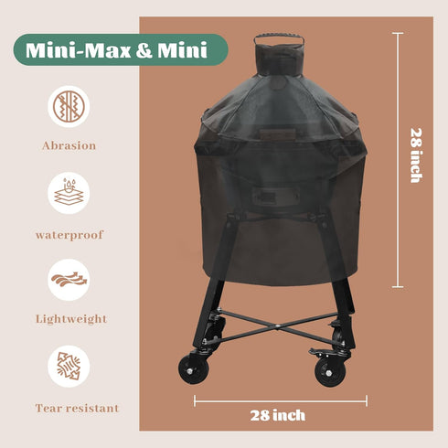 Mydracas Grill Cover fit Mini-Max & Mini Big Green Color Egg,Green Egg Accessories,Black Waterproof Full Grill Cover