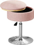 360 ACEQLYT Vanity Stool with Storage, High-Density Non-Sagging Foam Makeup Chair, Height Adjustable Swivel Ottoman