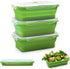 Alimat PluS 27oz Collapsible Food Storage Containers with Lids, 3 Pack Set 800ml Silicone for Kitchen and Outdoor