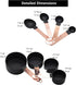 Measuring Cup and Spoon Set, 8PCS Liquid or Dry Measuring Cups with Stainless Steel Handle, Nesting Kitchen Tool (Black)