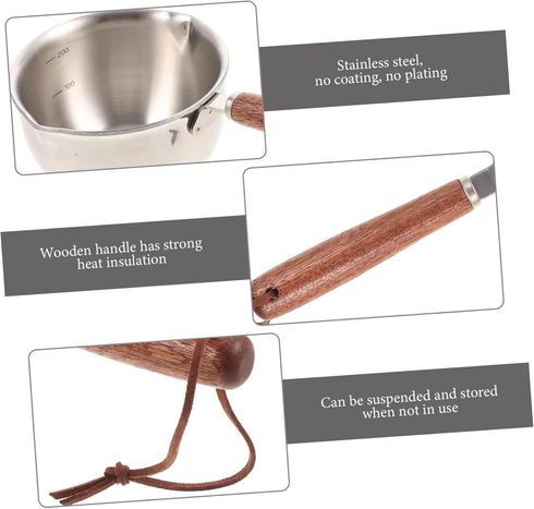 Small Stainless Steel Sauce Pot - Mini Camping Saucepan for Grill Basting, Milk, and Induction Cooking