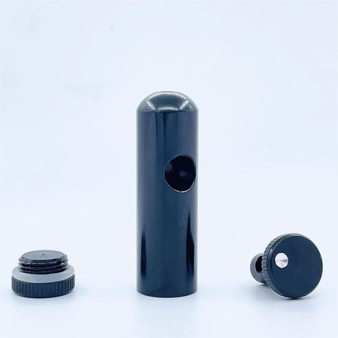 OMG 3 Pack Portable Mini Powder Spice Bottle, Metal Leak-proof Bottle for Traveling Seasoning Storage (Black)