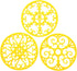 Silicone Trivet Mat, Non-Slip & Heat Resistant Kitchen Hot Pads, Set of 3, Yellow