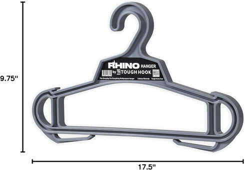 Rhino Tough Hook Heavy Duty Clothes Hangers - USA-Made Military Grade Coat Hanger for Body Armor & Jacket, 200-lb