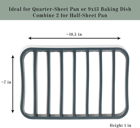 The Silicone Kitchen Silicone Roasting Rack Pan, Dishwasher Safe, BPA Free, Non-Toxic, 7 in by 10.75 in, Navy, 2 Pack