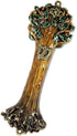 Mezuzah Case Cover with Tree of Life Artwork, Wooden Texture Design, 4" Brass Crafted for Jewish Homes, Rainbow Color