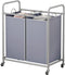SUOERNUO Laundry Sorter Basket 2 Bag Laundry Hamper Cart with Rolling Lockable