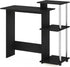 Furinno Efficient Home Laptop Desk with Square Shelves, Side, Americano/Chrome for Computer Use
