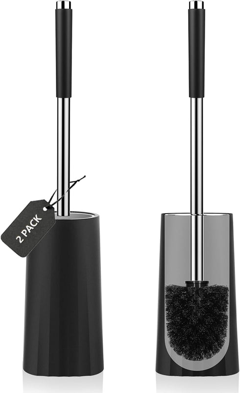 SetSail Toilet Brush, Compact Toilet Bowl Brush and Holder with 304 Stainless Steel Handle, 2 Packs