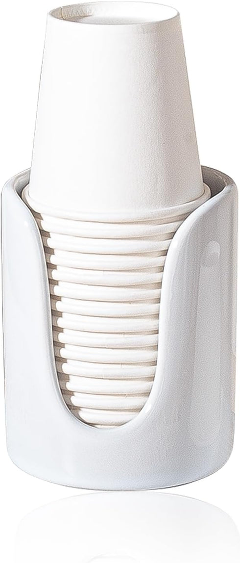oulymoer Bathroom Cup Dispenser Small Cup Holder for Bathroom, Ceramic Mouthwash Cups 3