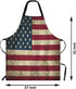WONDERTIFY Rustic USA Flag Vintage Apron, Adjustable Bib Apron for Men Women, Suitable for Kitchen Cooking BBQ