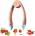Strawberry Huller Stem Remover, Tomato Corer, Potato Tweezers, Carrot Cutter, Pineapple Peeler (Orange)