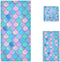 Naanle Colors Mermaid Scales Pattern Soft Luxury Decorative Set of 3 Towels, 1