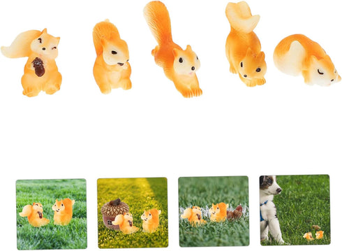 Yardwe 50 Pcs Micro Landscape Squirrel Miniature Figurine Bonsai Decor, Chipmunk Ornament for Small Garden