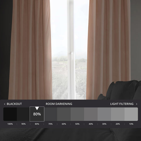 HPD Half Price Drapes Heritage Plush Velvet Curtains, 108 Inches Long Room Darkening, 50W x 108L, Peach Blossom