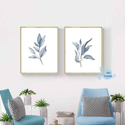 XUOIAYNB Watercolor Minimalist Leaves Wall Art Print - Modern Botanical Plant Canvas Print Set of 6, Unframed, 8X10