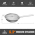 Walfos 6.3 Inch Fine Mesh Strainer, Premium Stainless Steel Sieve for Kitchen Use with Handle