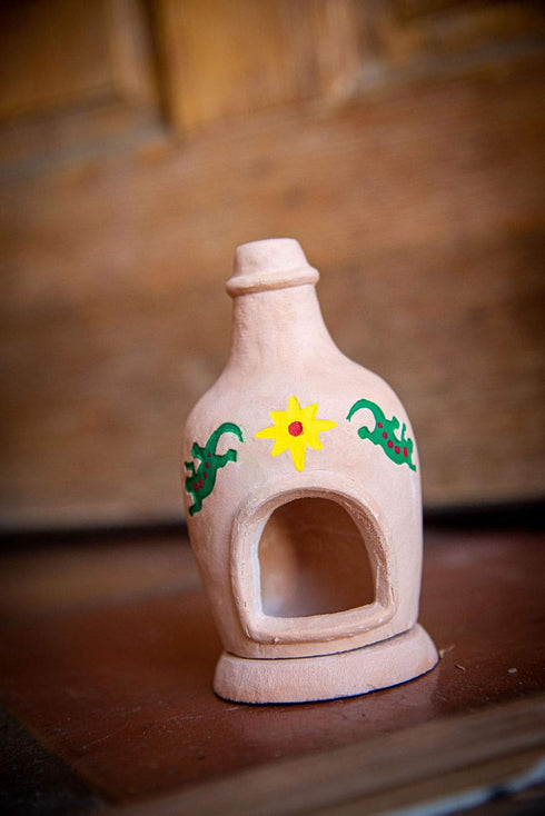 Chiminea Fireplace Natural Wood Incense Burner with 40 Piñon Incense Bricks - Made in The USA