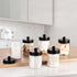 Amolliar Farmhouse Qtip Holder Dispenser for Cotton Swabs, Clear Plastic Apothecary Jar for Bathroom Countertop