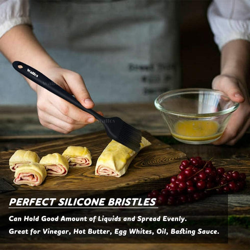 Walfos 3 Size Basting Brush - High Heat Resistant Silicone Pastry Brushes for Kitchen Cooking, Barbecue, Baking,