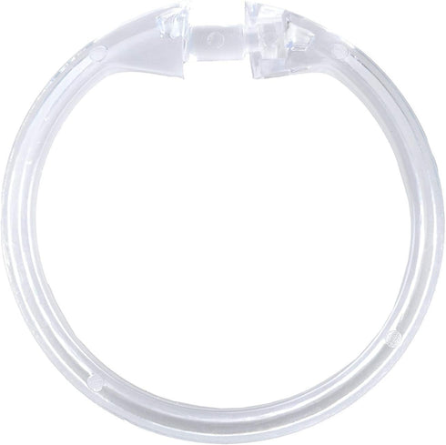 Rocky Mountain Goods Simple Spaces Clear Plastic Curtain Rings, 12 Pack, Unbreakable Plastic, True O Ring Design