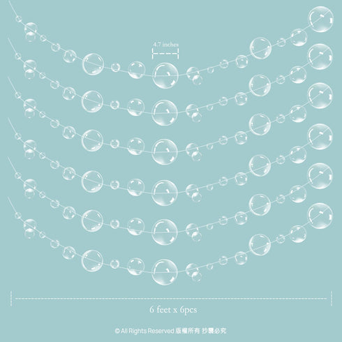 Decor365 Under The Sea Party Decorations, White Bubble Garlands for Little Mermaid Birthday, Beach Banner Supplies