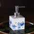 Lotion Soap Dispenser, Ceramic Lotion Soap Dispenser with Pump for Bathroom and Kitchen, Vintage Blue