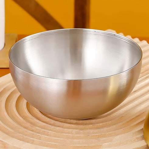 Stainless Steel Salad Bowls Set, Mixing and Serving Bowls for Cooking, Set of 2, Silver