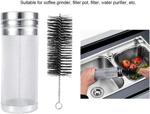 Beer Dry Hopper Filter, 300 Micro Mesh Stainless Steel Beer Hop Strainer with Cleaning Brush for Homebrew, Wine, Coffee