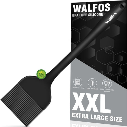 WALFOS Extra Large Silicone Basting Pastry Brush - 2.5 inch Wide Bristle Brush for BBQ Grill Baking Kitchen Cooking