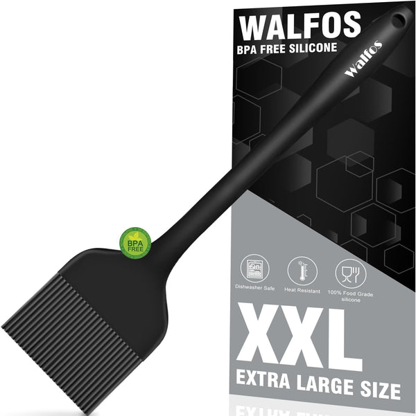 WALFOS Extra Large Silicone Basting Pastry Brush - 2.5 inch Wide Bristle Brush for BBQ Grill Baking Kitchen Cooking