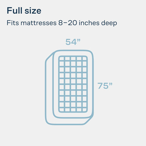 Niagara Cotton Full Mattress Topper - Quilted Pillow Top Cooling Cover, Deep Pocket Fits 20 Inches (54x75)