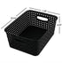 6-pack Black Woven Plastic Storage Baskets, Organizing Bins
