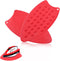 2 Pcs Silicone Iron Rest Pads, Heat Resistant Protective Mats for Ironing Board, Curling Irons, Flat Irons (Red)