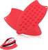 2 Pcs Silicone Iron Rest Pads, Heat Resistant Protective Mats for Ironing Board, Curling Irons, Flat Irons (Red)
